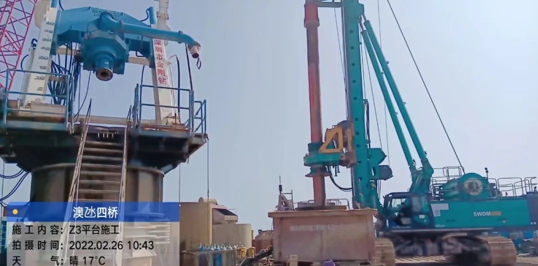 乘风破浪的旋挖钻机！3499拉斯维加斯线路智能助建澳氹第四跨海大桥